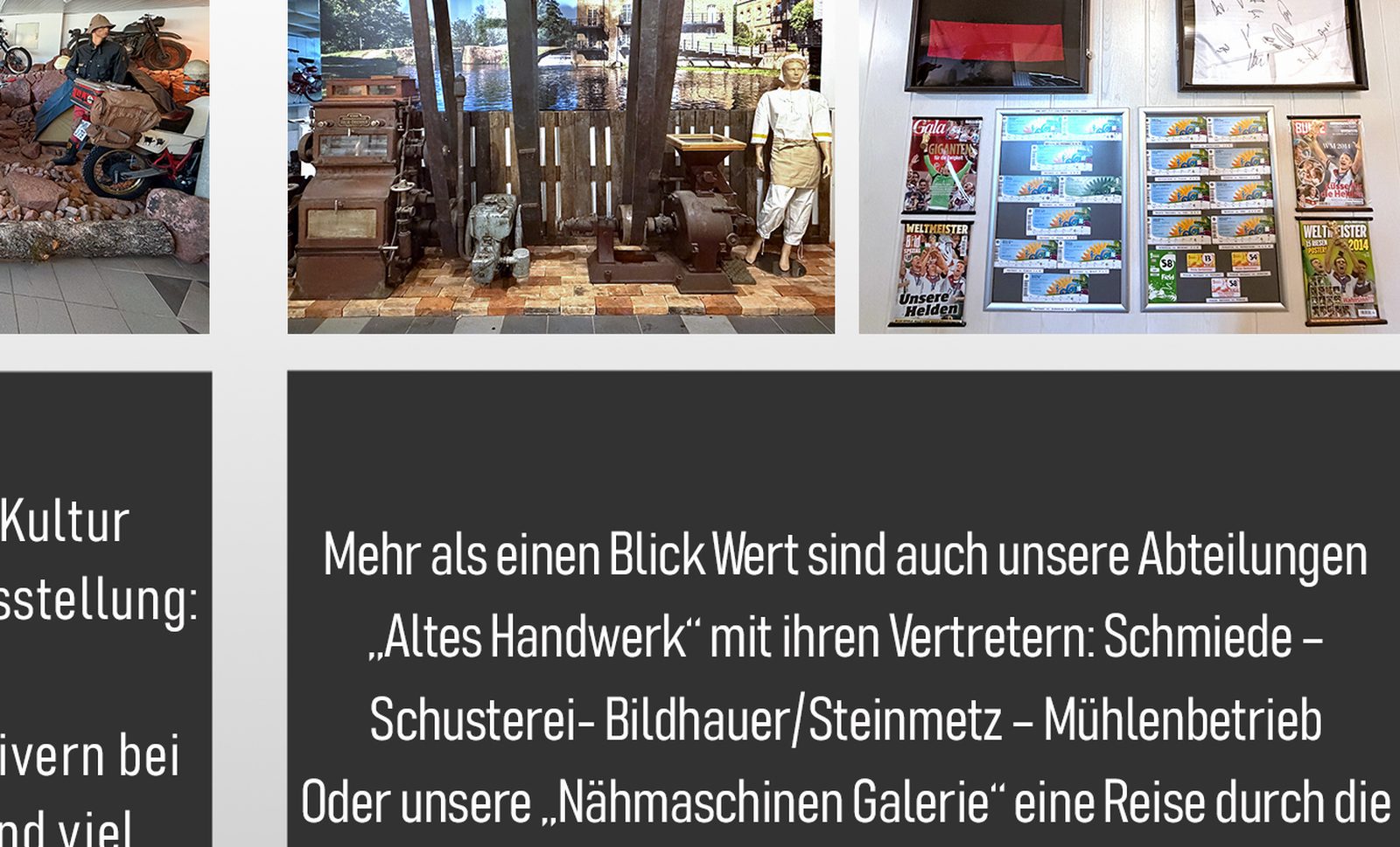 Ausstellungshalle des Kraftrad Depot mit historischen Mopeds und Motorrädern